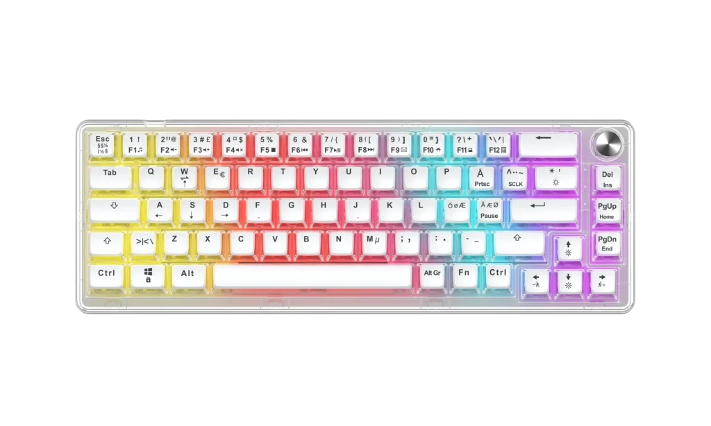 NOS C450 MINI KEYBOARD PRO RGB V2 PUDDING65 WHITE TOP